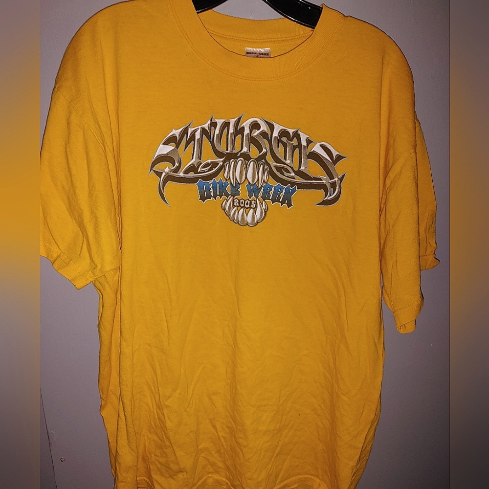 Vintage Sturgis Bike Week 2003 Yellow Tshirt Size XL